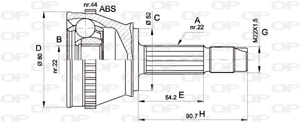 OPEN PARTS jungčių komplektas, kardaninis velenas CVJ5230.10